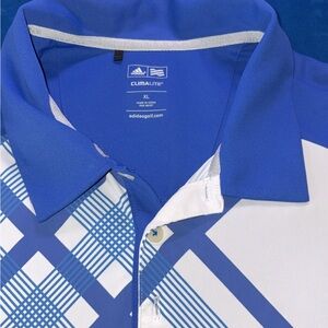 adidas Blue and White Climalite Men's Golf Polo